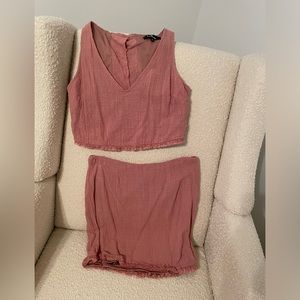 Lulu's Dusty Rose Two-Piece Skirt Set